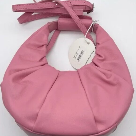 STAUD Soft Moon Bag In Bubblegum Pink - Picture 6 of 9